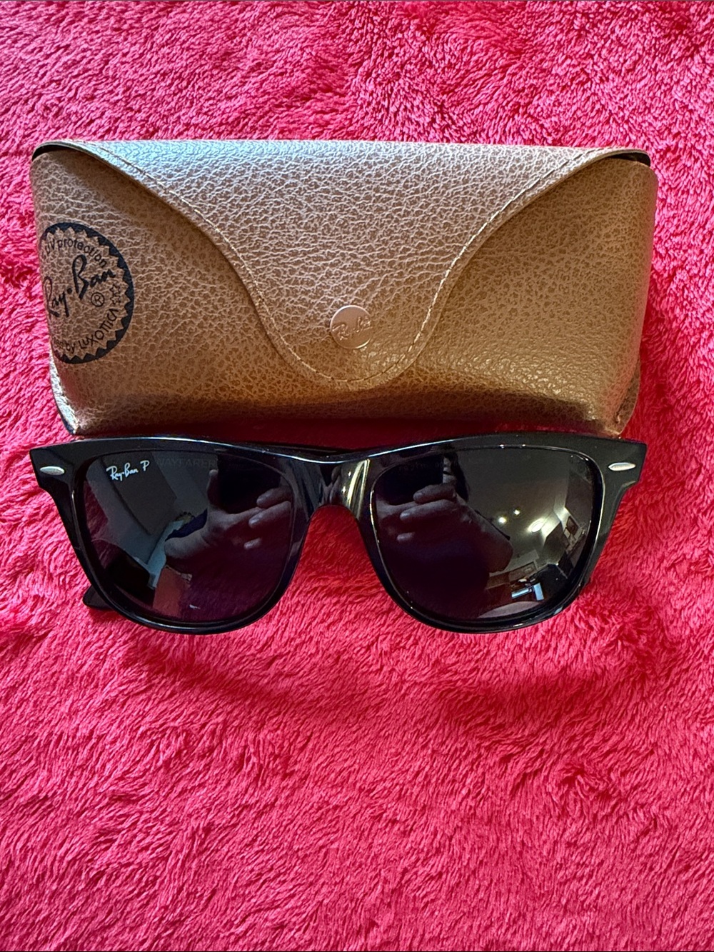 NWOT Ray-Ban RB2140 Original Wayfarer 901/58 Polarized Black Sunglasses 54mm